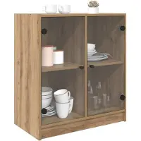vidaXL Bijzetkast Artisan Eiken 68 x 37 x 75,5 cm Bewerkt hout