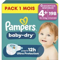 Pampers Baby-Dry Maat 4+ - extra absorptie - 198 Luiers - 10kg-15kg
