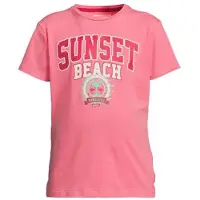 Orange stars T-shirt roze Meisjes Katoen Ronde hals Printopdruk - maat 110/116