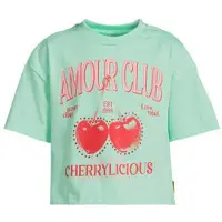 Orange stars boxy fit T-shirt mintgroen Meisjes Katoen Ronde hals Printopdruk - maat 110/116
