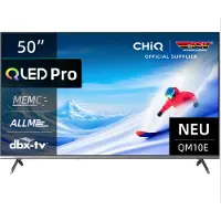 Chiq U50QM10E QLED TV, UHD, metalen randloos ontwerp, Google TV, DLG 120 Hz, HDR10, 10-bit paneel, DVB-T2/C/S2, Netflix, YouTube, Prime Video, LAN/WLAN, 3x HDMI, 2x USB, CI+, ECO-G