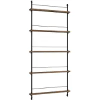 MOEBE Magazine Schap 85x188 Cm Gerookt Eiken/zwart - Wandplanken Eikenfineer Black - MS.180.1.SO.BL