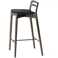 Vipp 484 Cabin Barkruk Donker eiken/Zwart Leer