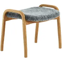 Swedese Lamino Stool Sheepskin/oak - Voetenbanken Schapenvacht Scandinavian Grey - 23010|E2264