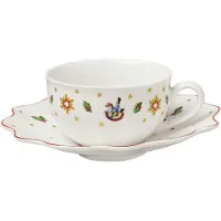Villeroy & Boch Toy's Delight Kop En Schotel - Kerstmok Porselein White - 14-8585-1294