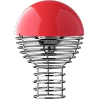 Verpan Tafellampe , Wire, dimbare, Rood, Woonkamer, Roestvrij staal, Designer