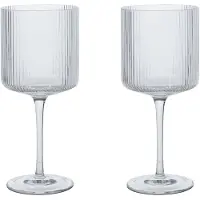Ferm Living Ripple rodewijnglas 32,5 cl 2-pack Clear