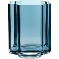 Louise Roe Funki Light Asymmetric Vaas 13 Cm Blauw - Vazen Mondgeblazen Glas Blue - 10161-2-101