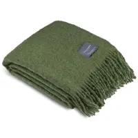 Stackelbergs Mohair Deken Gerolde Franje 130x170 Cm - Plaids & dekens Wol Cedar Green - 4188