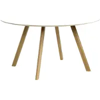 HAY Tafel CPH25 Water-Based Lacquered Oak Frame White 140 x H74 cm