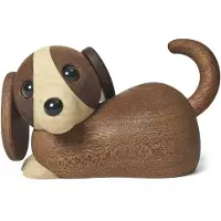 Spring Copenhagen Jojo Puppy Houten Beeldje 5 Cm - Houten beeldjes Esdoorn Mahogny - 2168-FSC