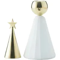 Klong Soprano Kandelaar 2 Stuks Wit/ - Kaarshouders Messing White - 31204