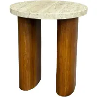 Tinted Vikman bijzettafel Ek-beige travertin
