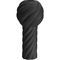 Cooee Design Twist Pillar Vaas 34 Cm Zwart - Vazen Keramiek Black - TH-06-01-BK