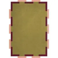 Layered Teklan Fregio Len Vloerkleed 200x300 Cm / Blush - Vloerkleden met motieven Wol Olive - TKFEOL200300