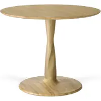Ethnicraft Torsion Tafel Ø90x69 Cm - Eettafels & bartafels Eiken Oak - 50036