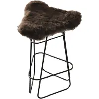Cuero Design Iceland Barkruk 65 Cm Zwart / - Barkrukken Staal Shorn Brown - 1661311