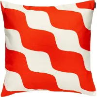 Marimekko Taifuuni kussenhoes Naturel wit, oranjerood, 50x50 cm