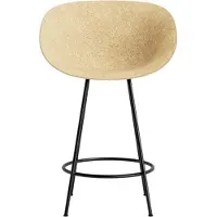 Normann Copenhagen Barstoel Mat Bar Armchair 65 cm Black Steel Hemp