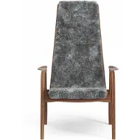 Swedese Lamino Fauteuil Natuurlijk Gelakt Hout / Shapenvacht - Fauteuils Walnoot Scandinavian Grey - 23001|V1254