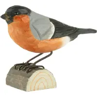 Wildlife Garden Decobirds Met De Hand Gesneden Vogel Goudvink - Houten beeldjes Massief Hout Red - WG409