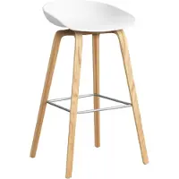 HAY Aas 32 2.0 Barkruk 75 Cm Gelakt Eiken / Wit - Barkrukken Polypropyleen White - AA006-D159-AA51-01UF