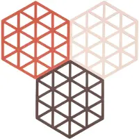 Zone Onderzetter Triangles Burned Red / Rose / Kalamata 16 cm (Set van 3)