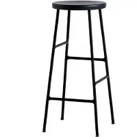 HAY Cornet Barkruk Soft black powder coated steel base H65 Standard glider | Soft black lacquered solid oak seat