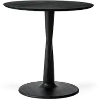 Ethnicraft Torsion Tafel Ø70x69 Cm Cm Zwart - Eettafels & bartafels Eiken Black - 50037