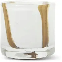 Jakobsdals Luci Kaarshouder 8 Cm Wit / Oranje - Kandelaars Glas White - N812475-26