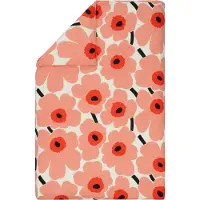Marimekko Unikko dekbedovertrek 150x210 cm Off white-coral-orange red-charcoal