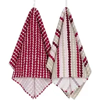 Marimekko Pikku Räsymatto Theedoeken Pak Van 2 Donkerrood - Keukenhanddoeken Katoen Dark Red - 075144-330