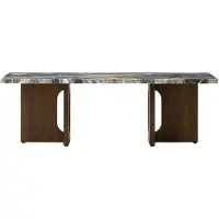 Audo Copenhagen Androgyne Lounge Tafel Dark Stained Oak | Grey Galaxy Marble