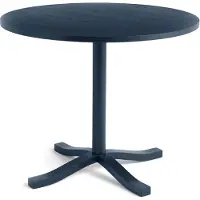 HAY Pastis Table eettafel Ø90 Steel blue lacquered ash
