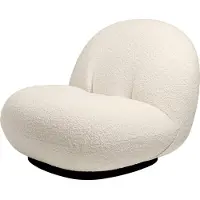 Gubi Pacha Loungestoel Pg5 Karakorum 001 Zwarte Voet - Fauteuils Wollen Bouclé Offwhite - 10062197