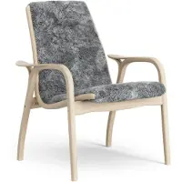 Swedese Laminett Fauteuil Eik wit gepigmenteerd / schapenvacht Scandinavian Grey (grijs)