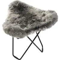 Cuero Design Flying Goose Iceland Stool Shorn Grey/ - Voetenbanken Leer Black - 1461211