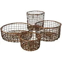 ERNST Manden Pak Van 4 Donkerbruin - Manden Bamboe Dark Brown - 340130