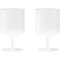 Ferm Living Ripple Wijnglazen - Set van 2 Frosted