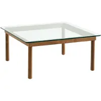 HAY Kofi Salontafel Walnoothout / Helder 80x80 Cm - Salontafels Glas Walnut - AB204-A819-AE44