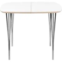 Haslev Symphony 86 Eettafel 90x90 Wit / Chroom - Eettafels & bartafels Laminaat White - SYMH86-LAOA-SP00CR74