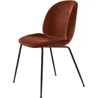 Gubi Beetle Stoel Black / Dandy - Stoelen Fluweel Rusty Red - 10041222