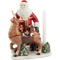 Villeroy & Boch Christmas Toys Memory kandelaar 35 cm Kerstman met rendier