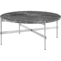 Gubi Ts Salontafel 80 Cm Gepolijst Staal / Grijs Emperador-marmer - Salontafels Emperador Marmer Grey - 10123082