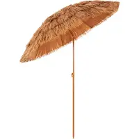Springos Parasol | Strand Parasol | Parasols | Opvouwbaar | Hawaiiaans | 160 cm | Bruin