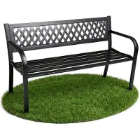 Akord Tuinbank KALIA / Buitenbank / Metaal en Kunststof / Zwart / Maximale Belasting 320 kg / 119 x 75 x 50 cm