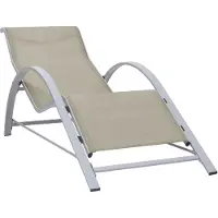 The Living Store Loungebed Tuin - Crème - 167 x 60 x 66 cm - Aluminium en Staal