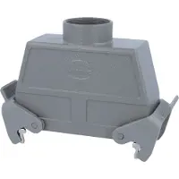 Harting Han 24B, behuizing van tüll, hoge uitvoering, 1xPG29 rechte kabeluitgang, met 2 dwarsstangen, aansluiting PG29, klembereik 16,0 mm