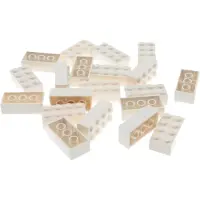 LEGO 20x bouwsteen 2x4x1, wit. Basissteentje, geschikt voor treinen. Artikelnummers: 4511, 4556, 300101, 15589, 3001