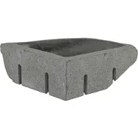 vidaXL Wastafel Grijs (30-37) x (30-37) x 12 cm Riviersteen